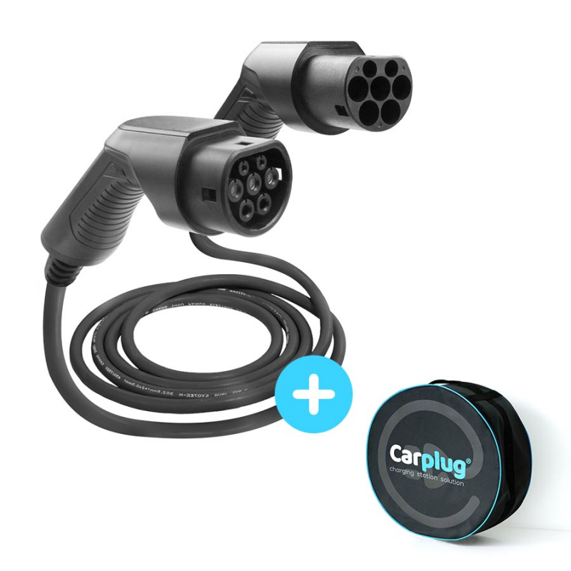 CARPLUG Câble de recharge Noir - Type 2 - Type 2 - 5m - 22kW (3