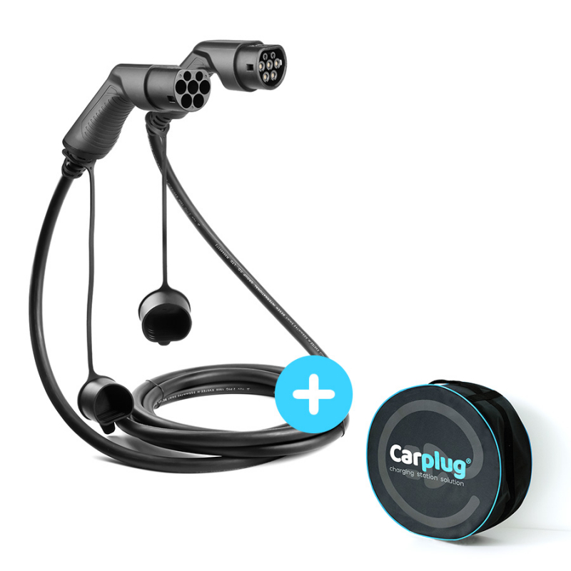 CARPLUG Câble de recharge Noir - Type 2 - Type 2 - 5m - 7,4kW (1
