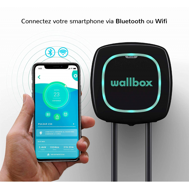 Borne de recharge portable intelligente Wallbox Pulsar Plus 40A fiche