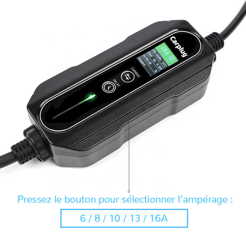 Hismart Chargeur portable pour voiture électrique Type 2 - Schuko