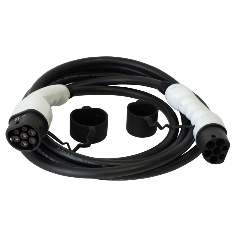 PHOENIX CONTACT Câble de recharge spiralé - Type2 - Type2 - 4m - 22kW  (triphasé 32A) + Sac - Câbles Type 2 - Type 2 - Carplug